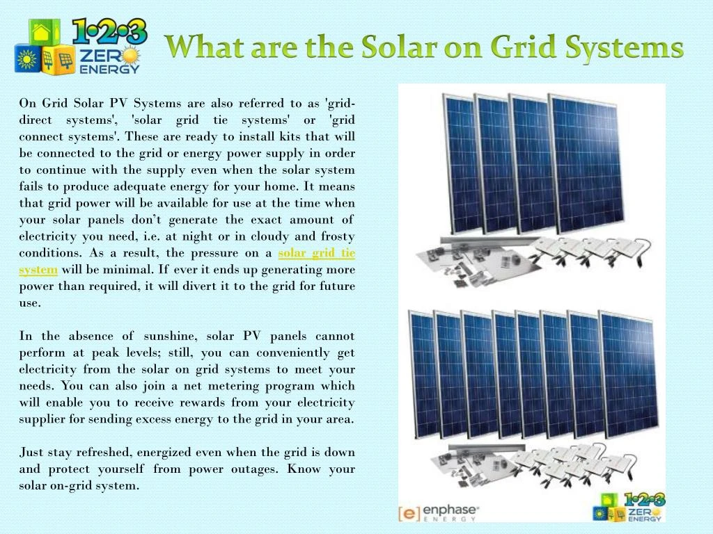 what are the solar on grid systems