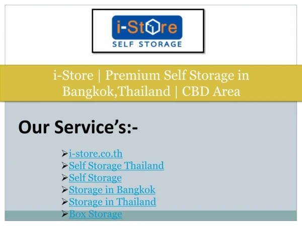 i-Store | Premium Self Storage in Bangkok,Thailand | CBD Area
