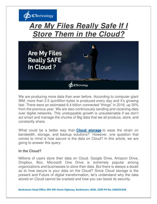 Cloud Service: Are My Files Really Safe If I Store Them in the Cloud?