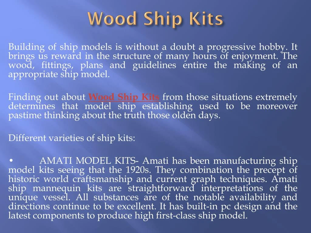 wood ship kits