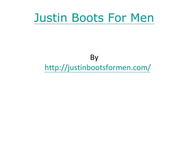 Justin Boots For Men