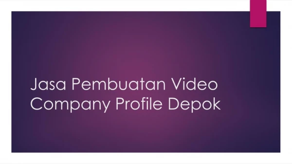 jasa pembuatan video company profile depok