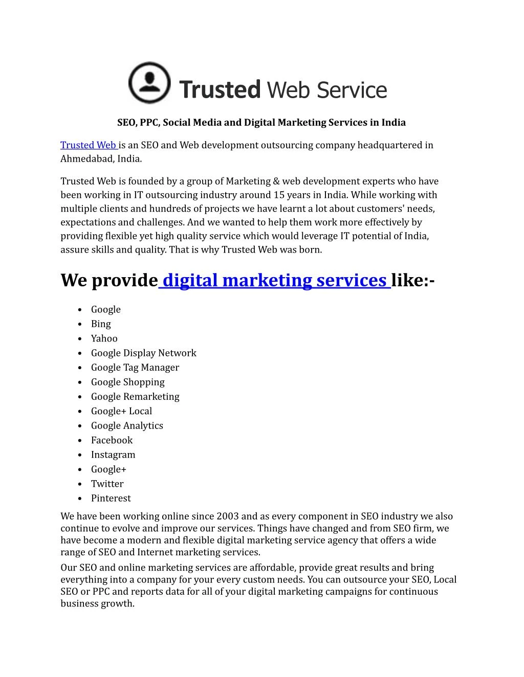 trusted web service