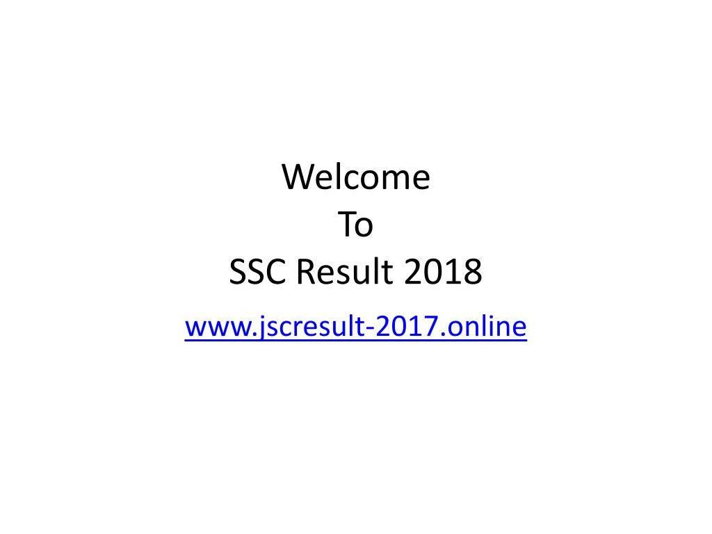 welcome to ssc result 2018