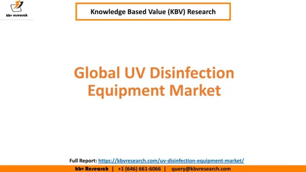 UV Disinfection Equipment Market Segmentation and Market Size