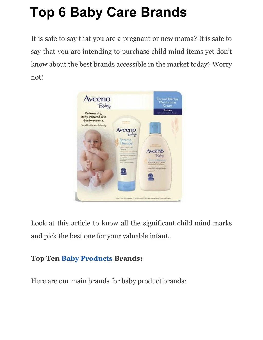 top 6 baby care brands