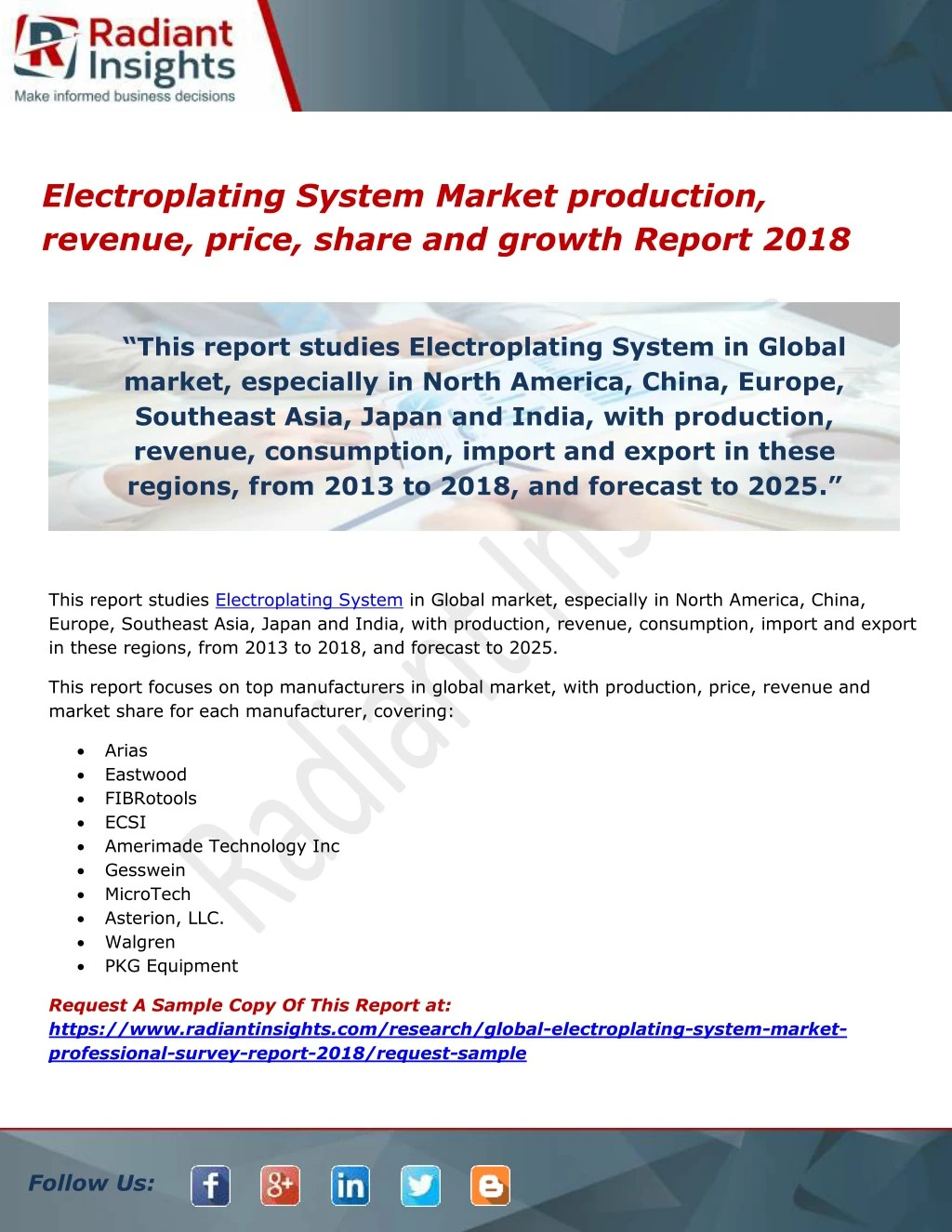 electroplating system market production revenue