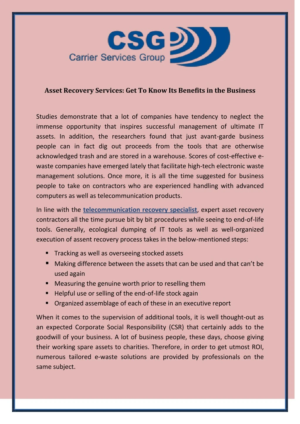 asset recovery services get to know its benefits