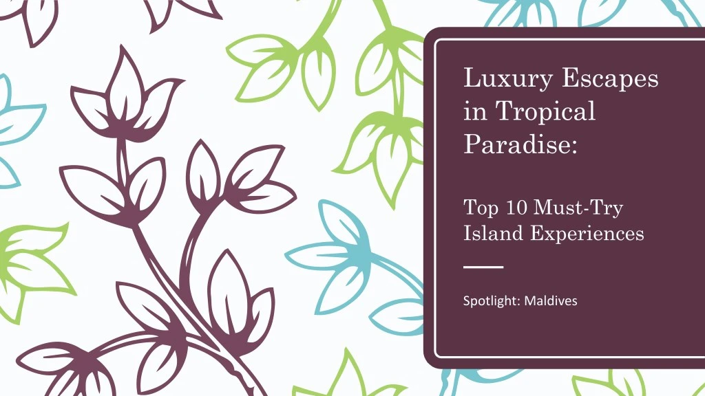 luxury escapes in tropical paradise