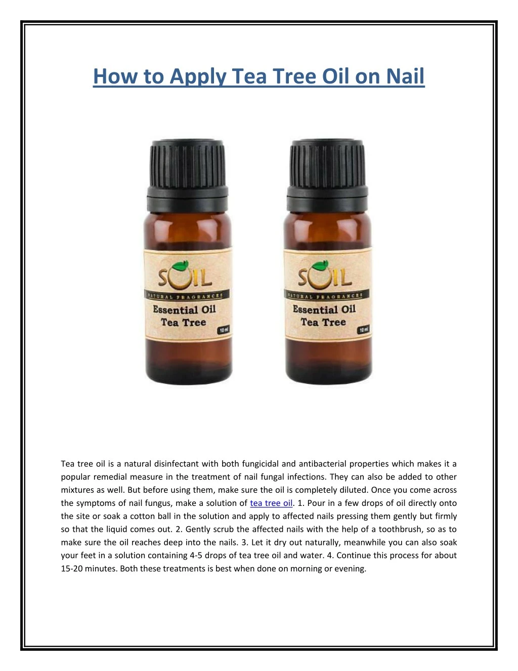 how to apply tea tree oil on nail