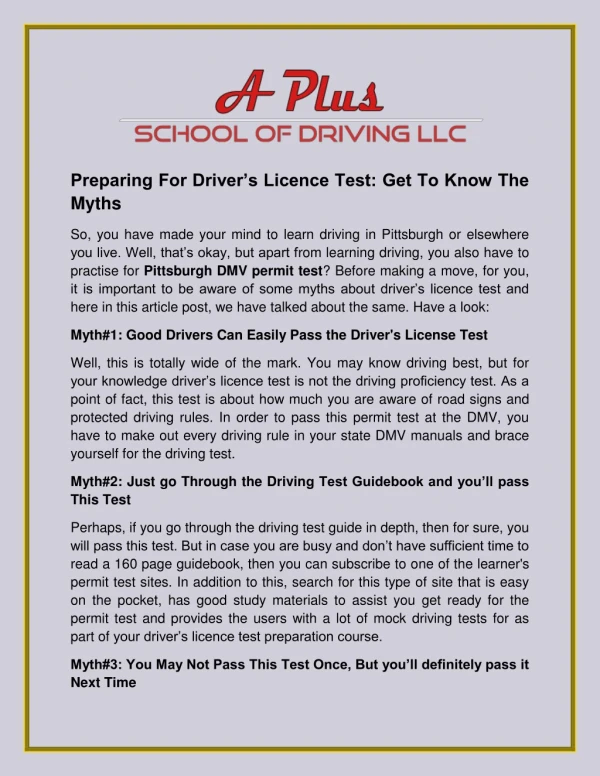 preparing for driver s licence test get to know