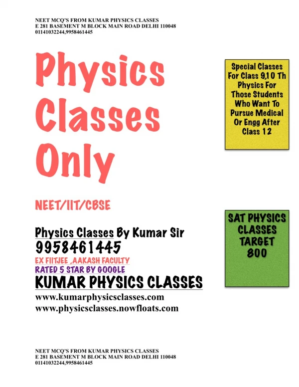 Physics Classes in Delhi
