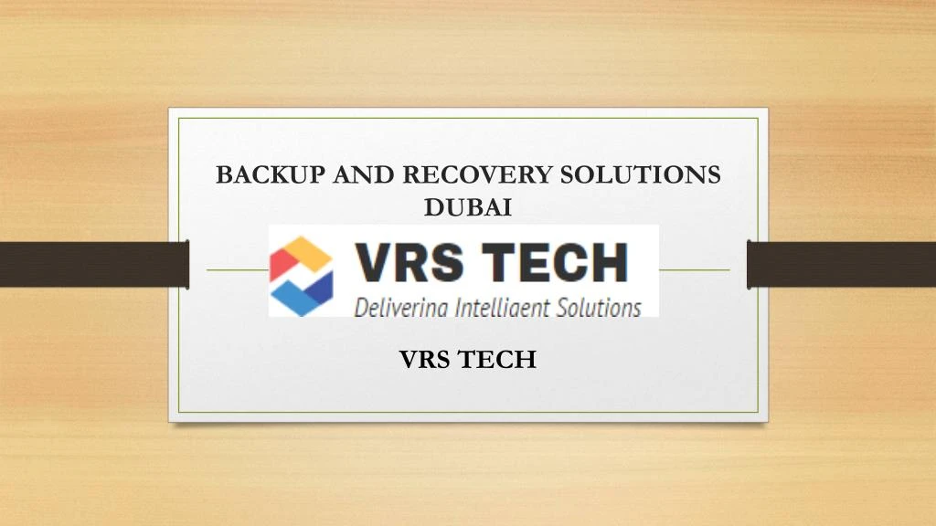 backup and recovery solutions dubai