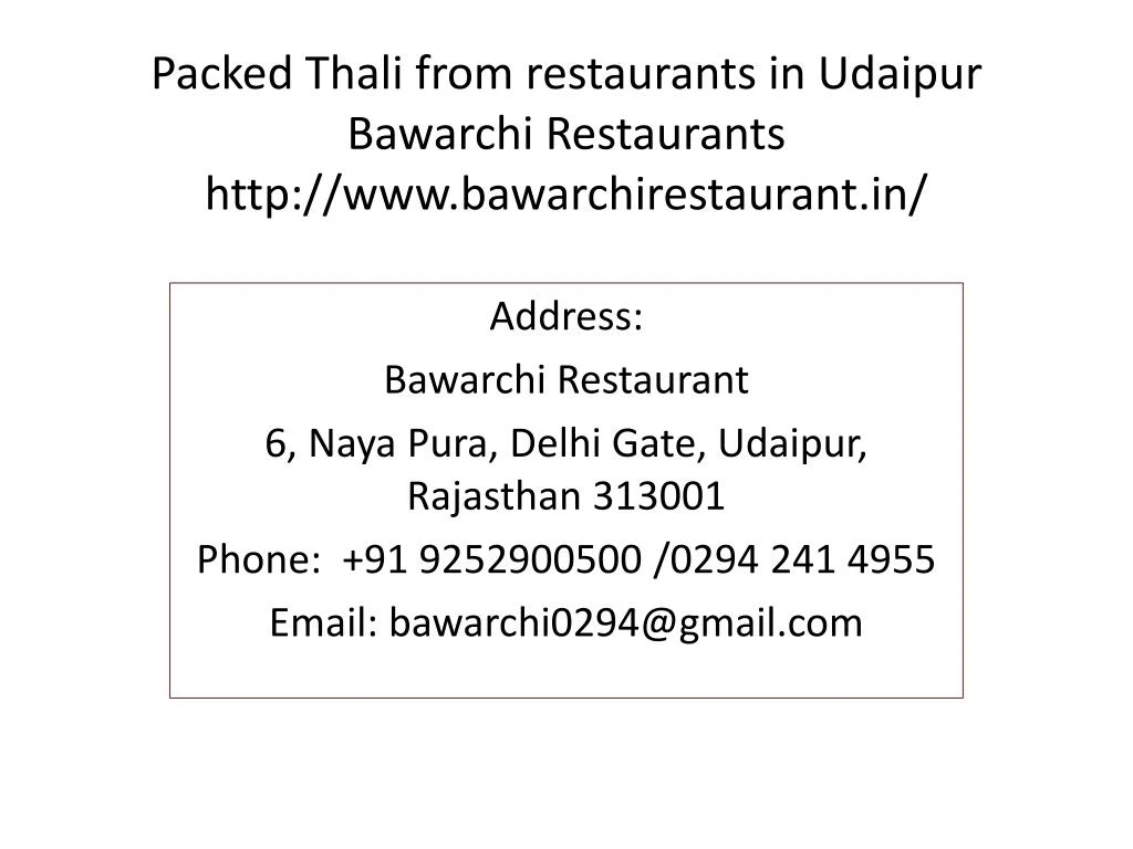 packed thali from restaurants in udaipur bawarchi restaurants http www bawarchirestaurant in