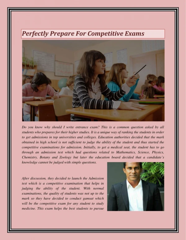 Perfectly Prepare For Competitive Exams