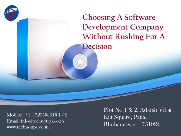Choosing a software development company without rushing for a decision
