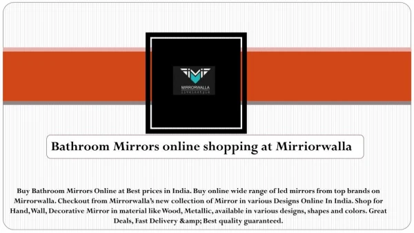 Bathroom Mirrors online shopping at Mirriorwalla