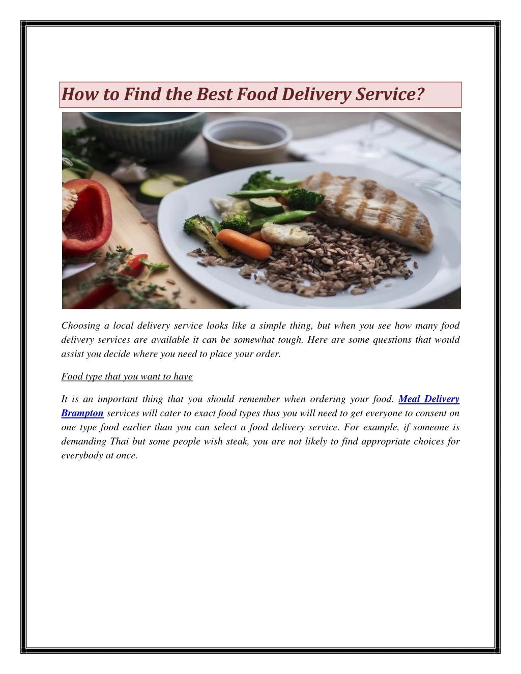 how to find the best food delivery service