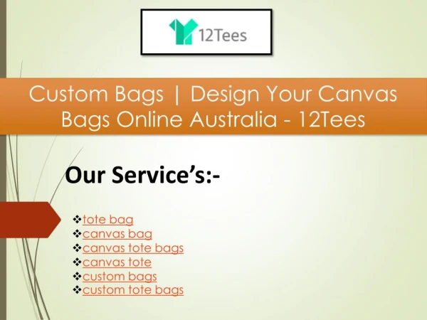 Custom Bags | Design Your Canvas Bags Online Australia - 12Tees