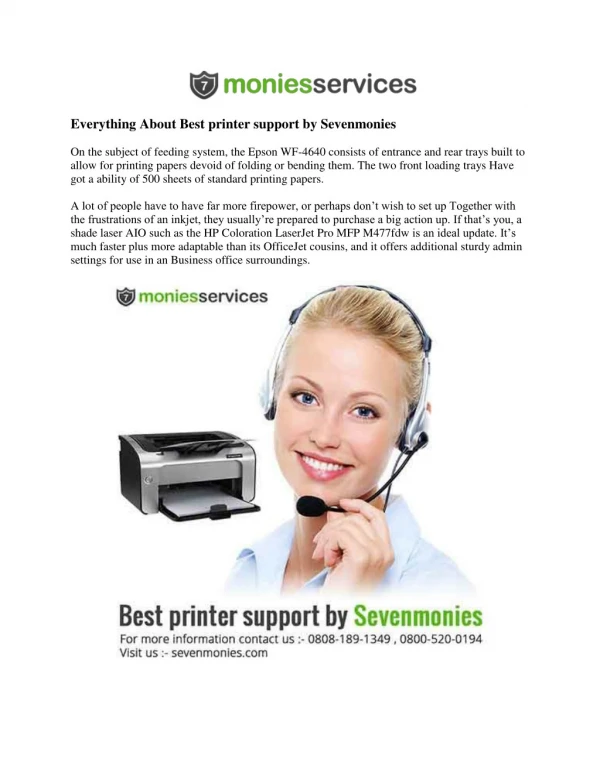 Everything About Best printer support by Sevenmonies