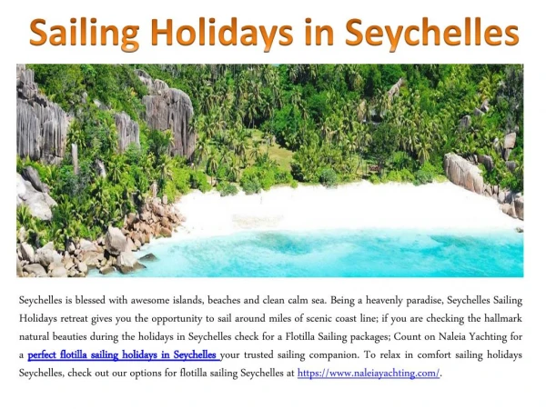 Sailing Holidays in Seychelles
