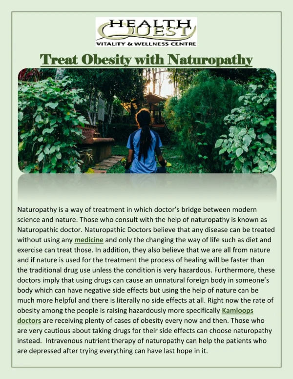 Treat Obesity with Naturopathy