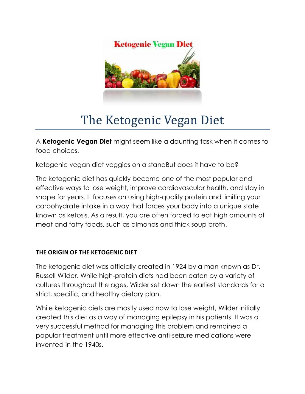 the ketogenic vegan diet