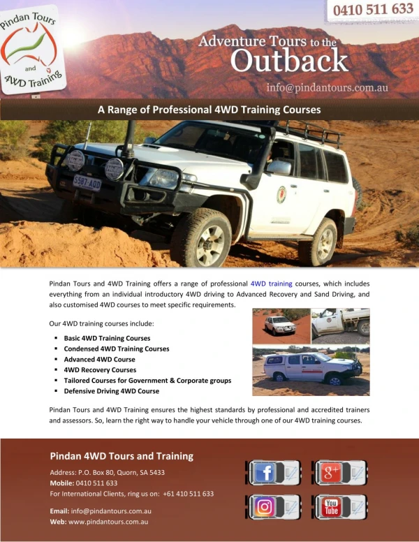 A Range of Professional 4WD Training Courses