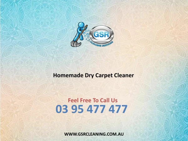 Homemade Dry Carpet Cleaner - GSR Cleaning Services