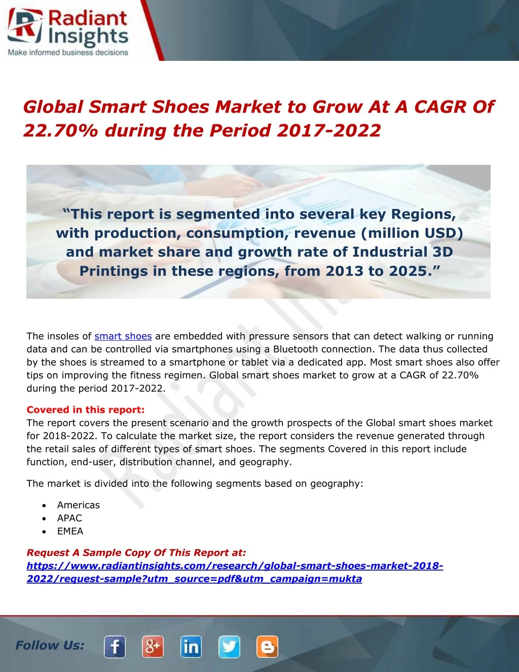 global smart shoes market to grow at a cagr