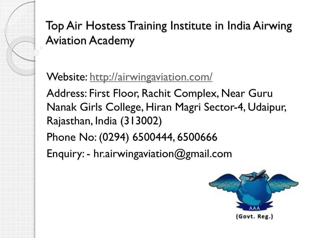 top air hostess training institute in india airwing aviation academy