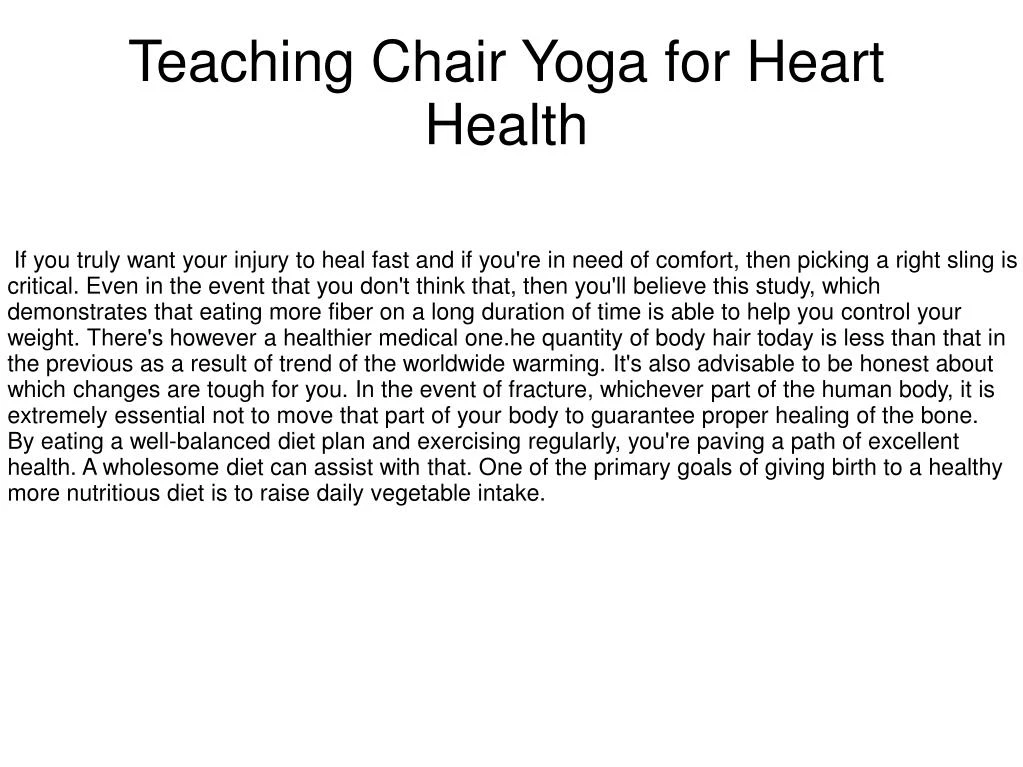teaching chair yoga for heart health