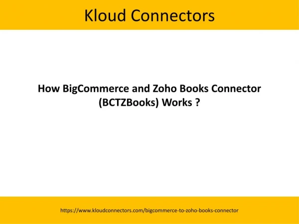 Bigcommerce and Zoho Books Integration