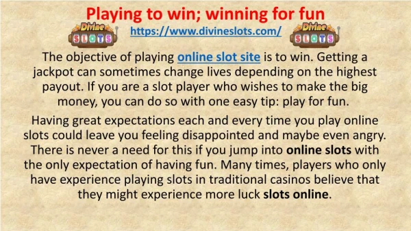 Playing to win; winning for fun