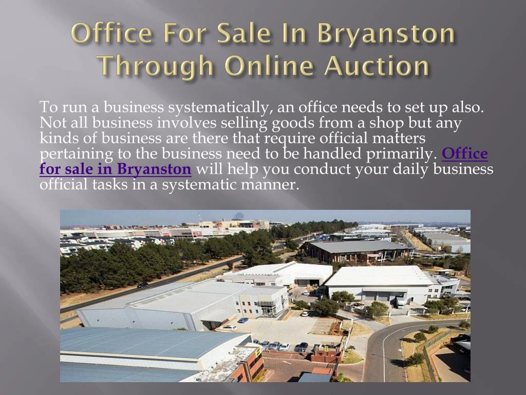 office for sale in bryanston through online auction