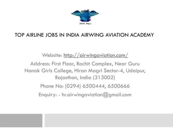 Top Airline Jobs in India Airwing Aviation Academy