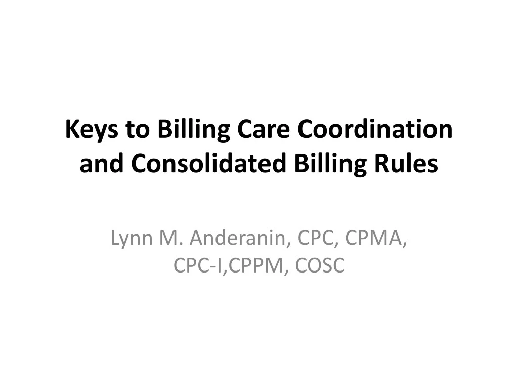 keys to billing care coordination