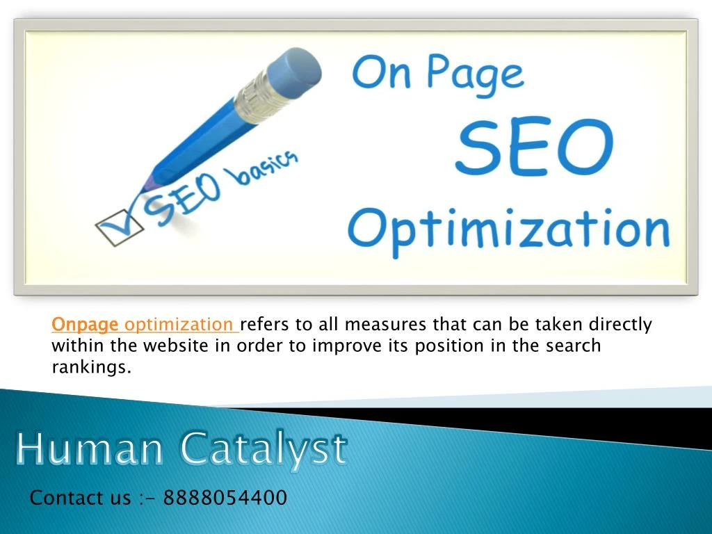 onpage optimization refers to all measures that