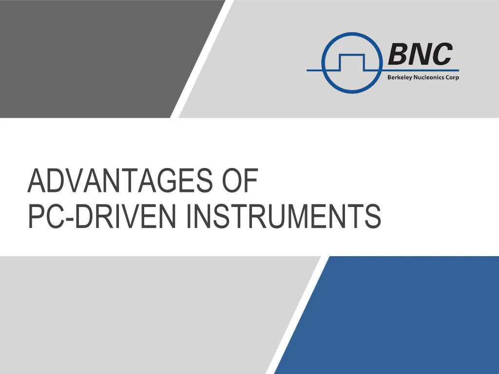 advantages of pc driven instruments