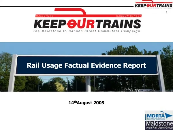 Rail Usage Factual Evidence Report