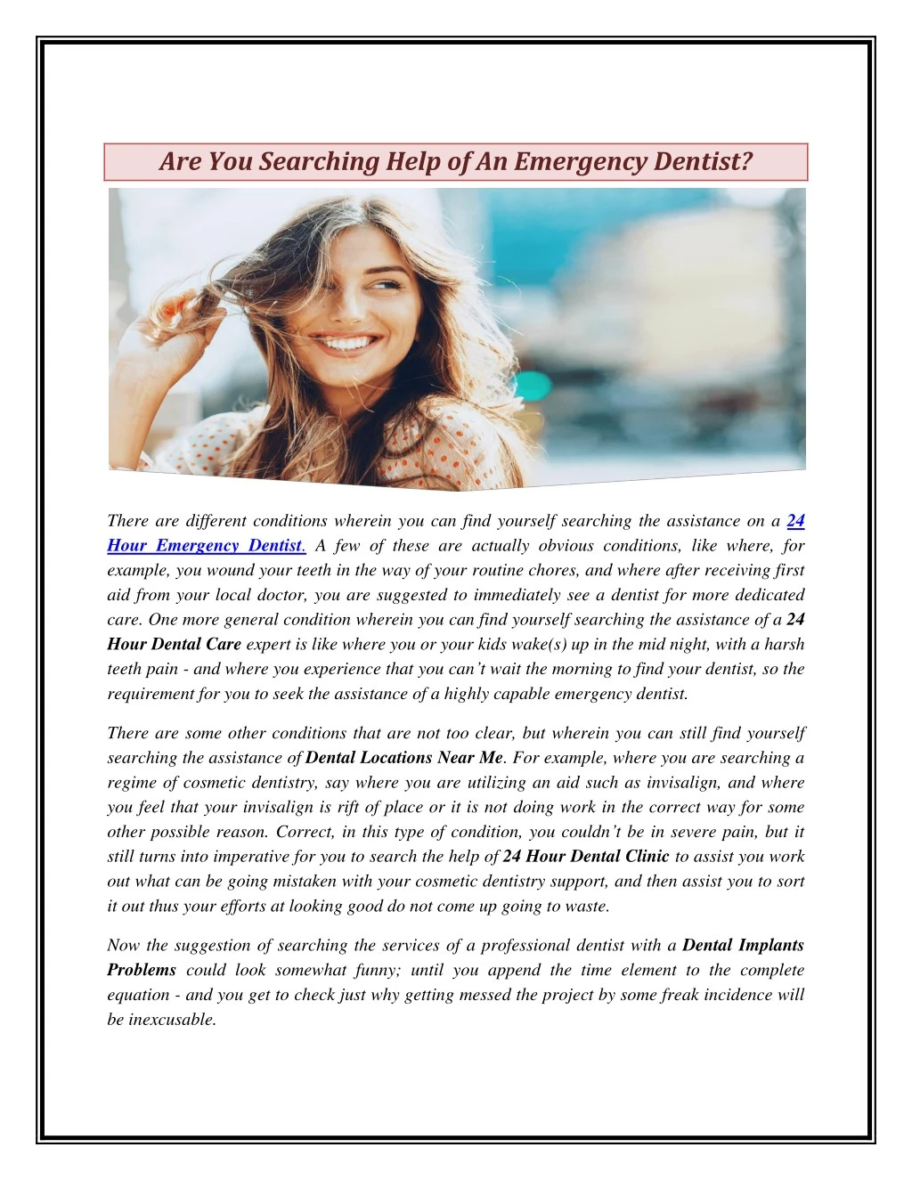 are you searching help of an emergency dentist
