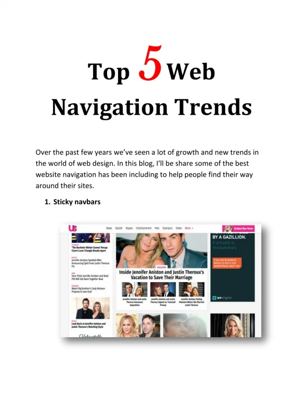 Top 5 Web Navigation Trends