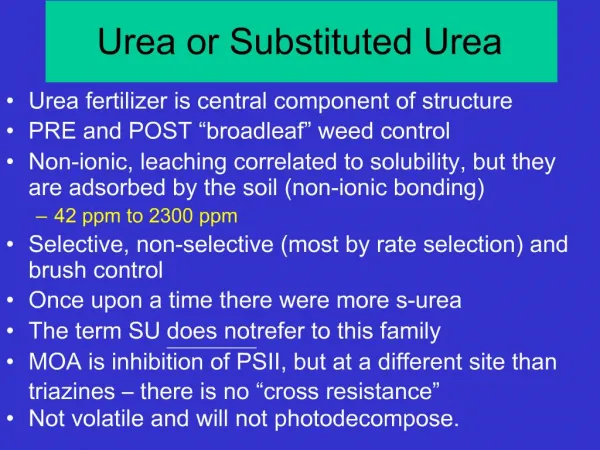Urea or Substituted Urea