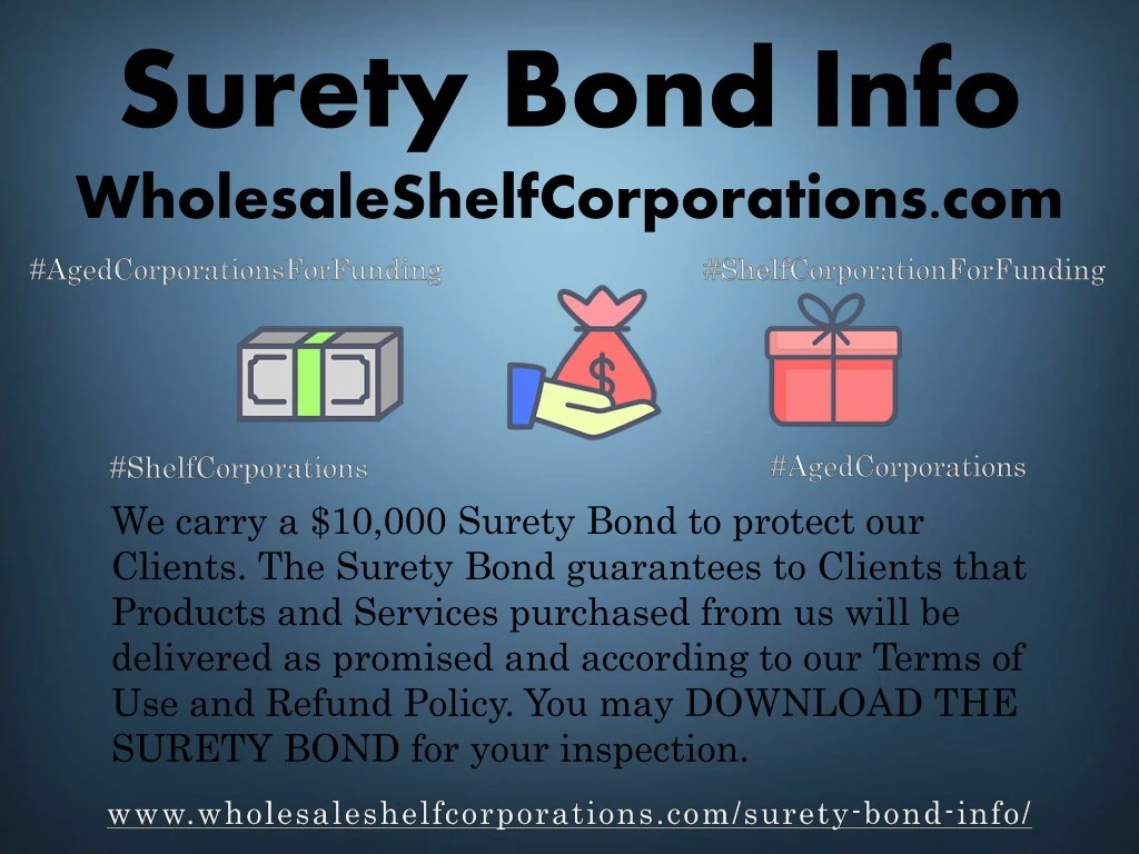surety bond info wholesaleshelfcorporations com