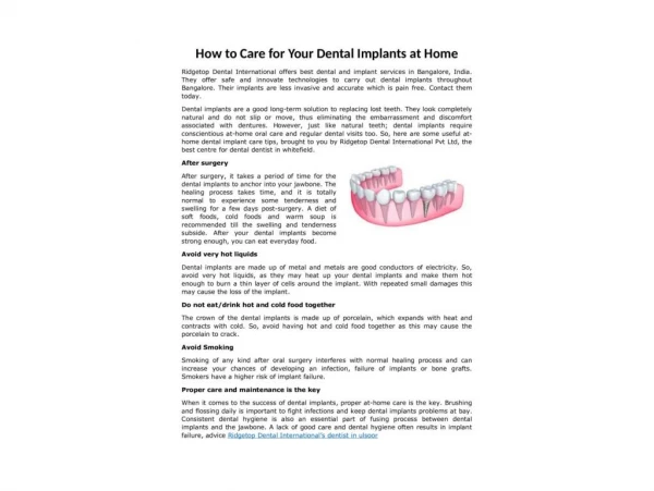 How to Care for Your Dental Implants at Home