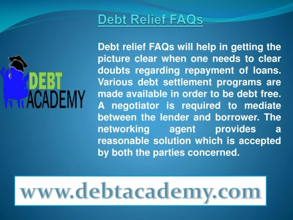 Debt Relief FAQ's