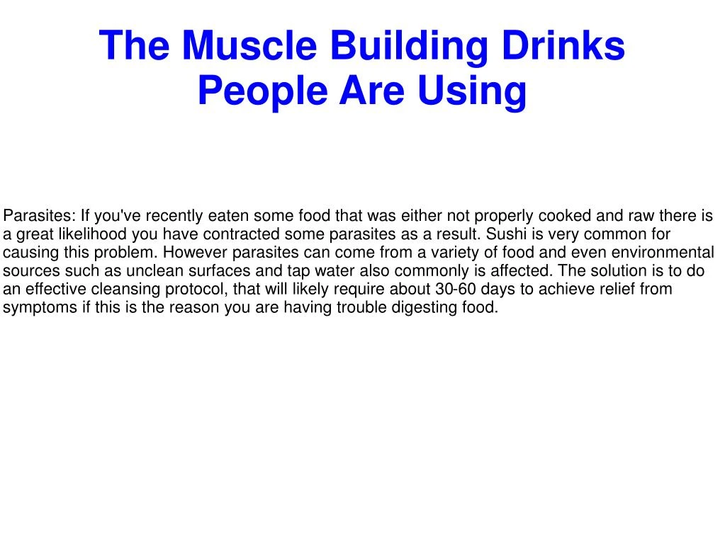 the muscle building drinks people are using