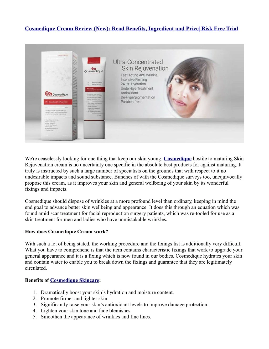 cosmedique cream review new read benefits