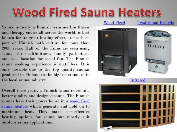 Wood Fired Sauna Heaters