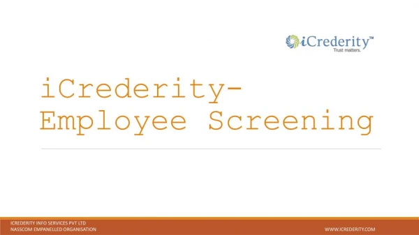 Best Employee Background Verification Agency, KYC & Vendor Screening : iCrederity